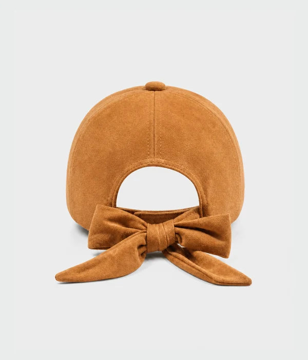 SUEDE BOW CAP.