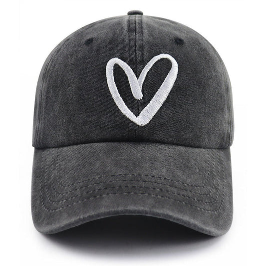 Love Heart Embroidered Baseball Cap
